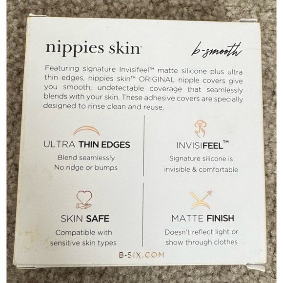 Nippies Skin ORIGINAL B-SIX Adhesive Nipple Covers Creme D+ Cups Reusable - Picture 2 of 6